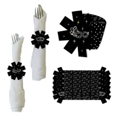 Big Dot of Happiness Masquerade - Mask Party Paper Napkin Holder - Napkin Rings - Set of 24