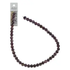 John Bead Earth's Jewels Amethyst Beads - Dark, Round, 8 mm, 16" Strand