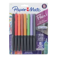 Paper Mate Flair Metallic Pens - Set of 8