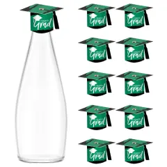 Big Dot of Happiness Green Grad - Best is Yet to Come - DIY Grad Cap Green Graduation Party Bottle Topper Decorations - Set of 20