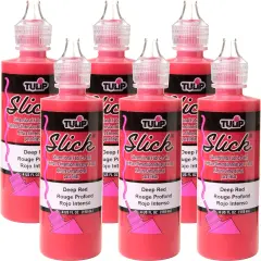 Multipack of 6 - Tulip Dimensional Fabric Paint 4oz-Slick - Deep Red
