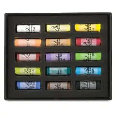 Richeson Half-Size Medium-Soft Pastel Set - Assorted Colors, Set of 15