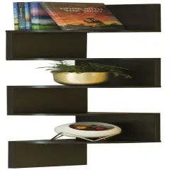 5 Tier Wall Mount Corner Shelf Black