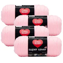 (Pack of 4) Red Heart Super Saver Yarn-Baby Pink
