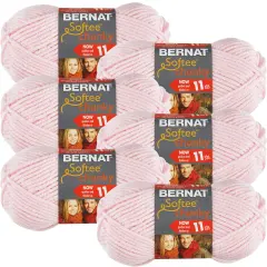 Multipack of 6 - Bernat Softee Chunky Yarn-Baby Pink
