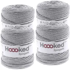Multipack of 4 - Hoooked Zpagetti Yarn-Sporty Gray - Medium Gray Shades
