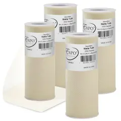 Pack of 4 Decorative Matte Tulle Spool of 6 Inch X 25 Yards Ivory