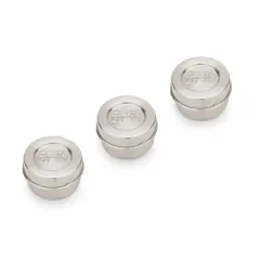 Fox Run 20804 Stainless Steel Condiment Containers with Lids Set of 3