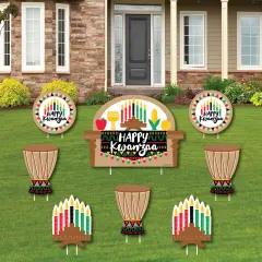 Big Dot of Happiness Happy Kwanzaa - Yard Sign and Outdoor Lawn Decorations - Party Holiday Yard Signs - Set of 8