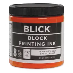 Blick Water-Soluble Block Printing Ink - Orange, 8 oz Jar