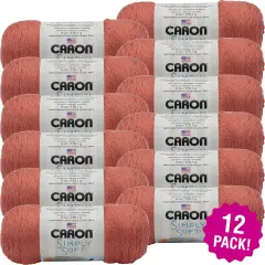 Multipack of 12 - Caron Simply Soft Solids Yarn-Persimmon