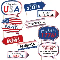 Big Dot of Happiness Funny 4th of July - Independence Day Photo Booth Props Kit - 10 Piece