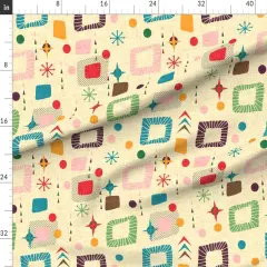 Various Fabrics by the Yard or Fat Quarter Retro Mod Mid Century Modern 1950S Geometric Atomic Colorful Midcentury Custom Printed Fabric by Spoonflower