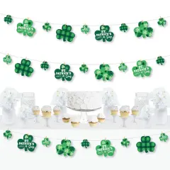 Big Dot of Happiness Shamrock St. Patrick's Day - Saint Paddy's Day Party Decorations - Clothespin Garland Banner - 44 Pieces