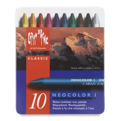 Caran d'Ache Neocolor I Wax Pastels - Assorted Colors, Set of 10