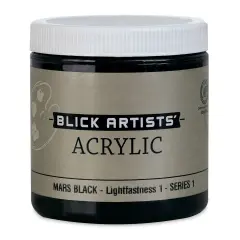 Blick Artists' Acrylic - Mars Black, 8 oz jar