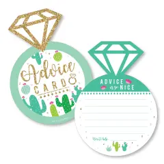 Big Dot of Happiness Final Fiesta - Ring Wish Card Last Fiesta Bachelorette Party Activities - Shaped Advice Cards Game - Set of 20