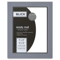 Blick Double Mat - Bar Harbor Gray / Smooth Black, 16" x 20" (11-3/4" x 15-3/4") opening