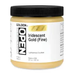 Golden Open Acrylics - Iridescent Gold (Fine), 8 oz Jar
