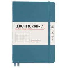 Leuchtturm1917 Dotted Hardbound Notebook - Stone Blue, 5-3/4" x 8-1/4"