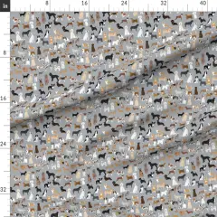Various Fabrics by the Yard or Fat Quarter Dogs Watercolor Pets Animals Playroom Nursery Gray Custom Printed Fabric by Spoonflower