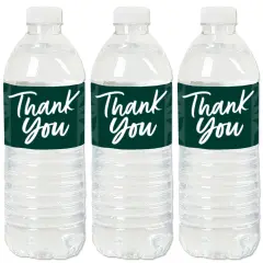 Big Dot of Happiness Emerald Elegantly Simple - Guest Party Favors Water Bottle Sticker Labels - Set of 20
