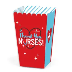 Thank You Nurses - Nurse Appreciation Week Favor Popcorn Treat Boxes - Set of 12