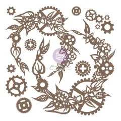 Prima Marketing Inc Finnabair Decorative Chipboard - Steampunk Wreath - 13 Pcs 655350968878
