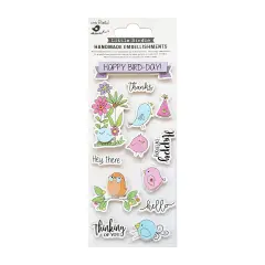 Little Birdie Sticker Embellishment 3/Pkg-Happy Bird-Day