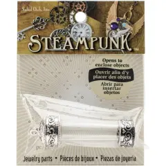 Solid Oak Steampunk Glass Pendant-Large Vial