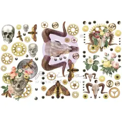 Finnabair Mini Transfers 6"X12" 3/Sheets-Boho Skulls