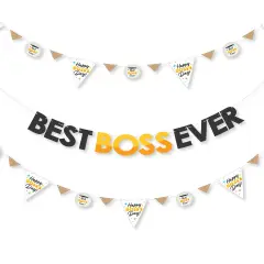 Big Dot of Happiness Happy Boss&rsquo;s Day - Best Boss Ever Letter Banner Decoration - 36 Banner Cutouts and Best Boss Ever Banner Letters