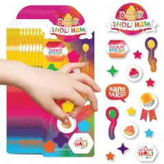 Big Dot of Happiness Holi Hai - Festival of Colors Party Favor Kids Stickers - 16 Sheets - 256 Stickers