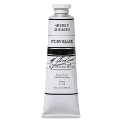 M. Graham Artists' Gouache - Ivory Black, 59 ml tube