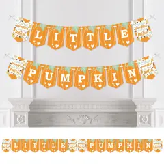 Big Dot of Happiness Little Pumpkin - Fall Birthday Party or Baby Shower Bunting Banner - Party Decorations - Little Pumpkin