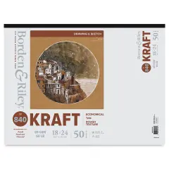 Borden & Riley #840 Kraft Paper Pad - 18" x 24", 50 Sheets