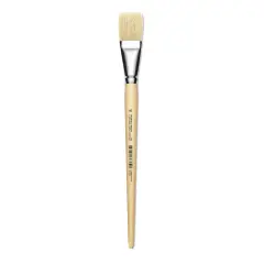 Utrecht Rhenish Pure Hog Bristle Brush - Flat, Size 16, Long Handle