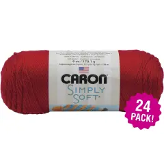 Multipack of 24 - Caron Simply Soft Solids Yarn-Harvest Red