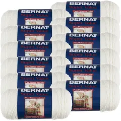 Multipack of 12 - Bernat Super Value Solid Yarn-Winter White