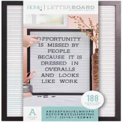DCWV Framed Letterboard 16"X20"-Black W/White Insert