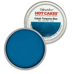 Enkaustikos Hot Cakes Encaustic Paint - Cobalt Turquoise Blue, 45 ml tin