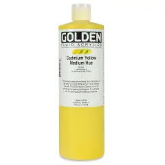 Golden Fluid Acrylics - Cadmium Yellow Medium Hue, 16 oz bottle