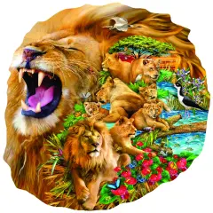 Sunsout Lion Family 600 pc Special Shape Jigsaw Puzzle 97010