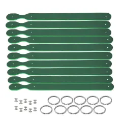 Blank Leather Keychains &ndash; 3/4" Full Grain DIY Kit (10 Pack)-Promotional-Fundraising-Personalized Gifts Kelly Green