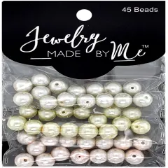 Jewelry Made By Me Round Beads-Ivory, Yellow, Pink