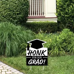Big Dot of Happiness Honk for Our Graduate - Grad Outdoor Lawn Sign - Graduation Party Yard Sign - 1 Piece