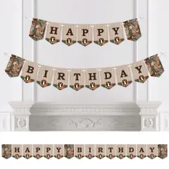 Big Dot of Happiness Gone Hunting - Deer Hunting Camo Birthday Party Bunting Banner - Birthday Party Decorations - Happy Birthday