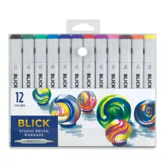 Blick Studio Brush Markers - Assorted Colors, Set of 12