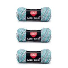Red Heart Super Saver Icelandic Mix Yarn - 3 Pack of 141g/5oz - Acrylic - 4 Medium (Worsted) - 364 Yards - Knitting/Crochet