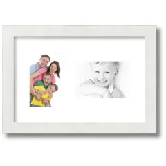 ArtToFrames Collage Photo Picture Frame with 2 - 4x6 inch Openings, Framed in White with Over 62 Mat Color Options and Regular Glass (CSM-3966-102)